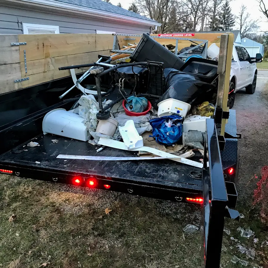 Roll-off dumpster delivered to a residential driveway in Mahoning