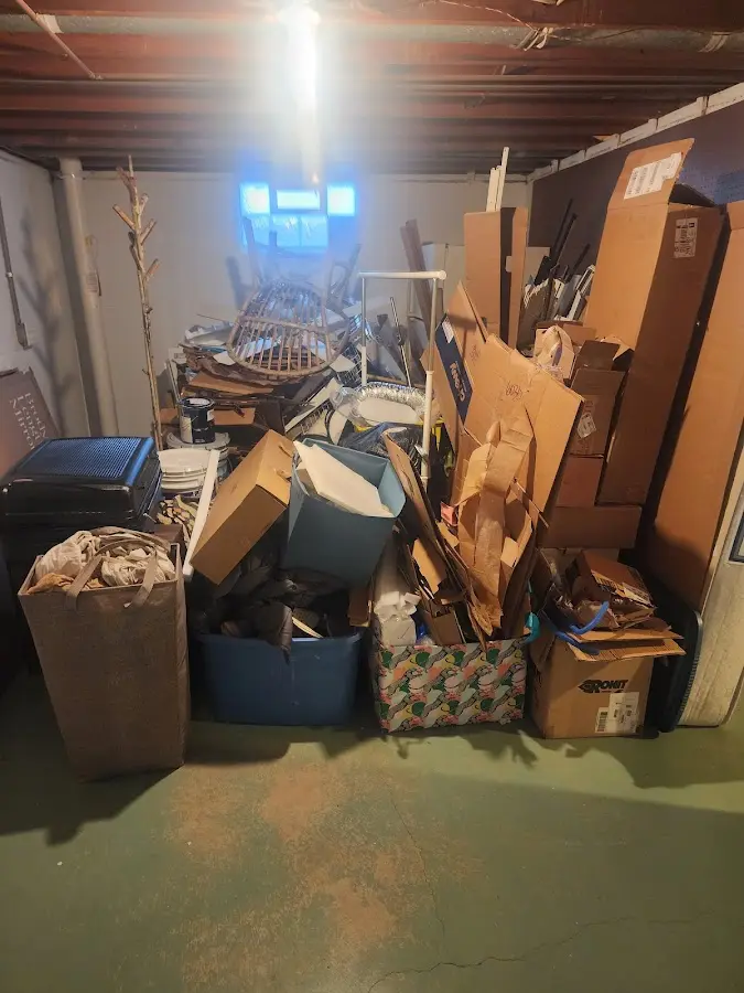 Roll-off dumpster container at job site for 4 Yard Dumpster Rental in Mahoning